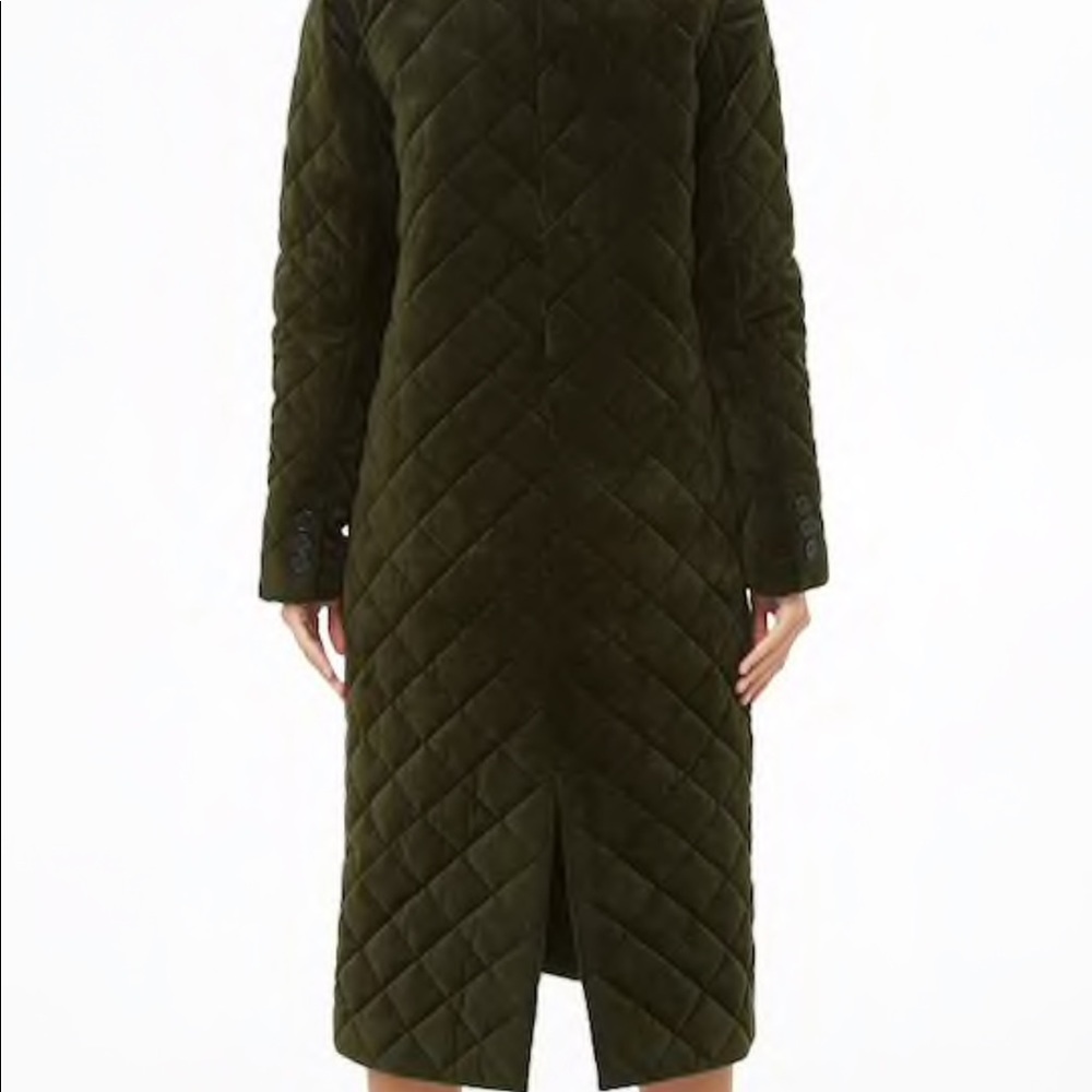 Olive Green quilted coat size small, brand new